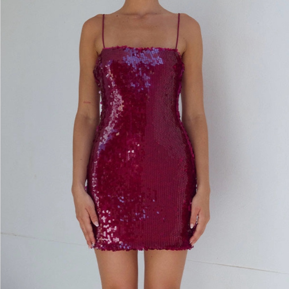 Runaway the Label Berry Sequin Dress